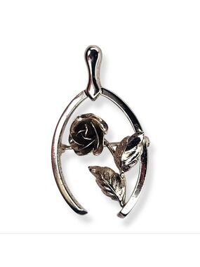 Vintage Bond Boyd Sterling Rose Wishbone Brooch